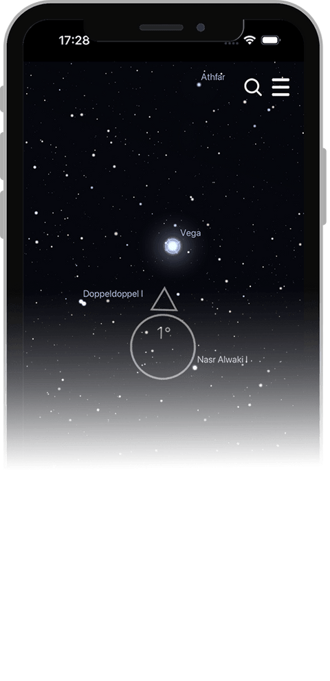 L'app Universe Star Finder mostra una stella dedicata in AR
