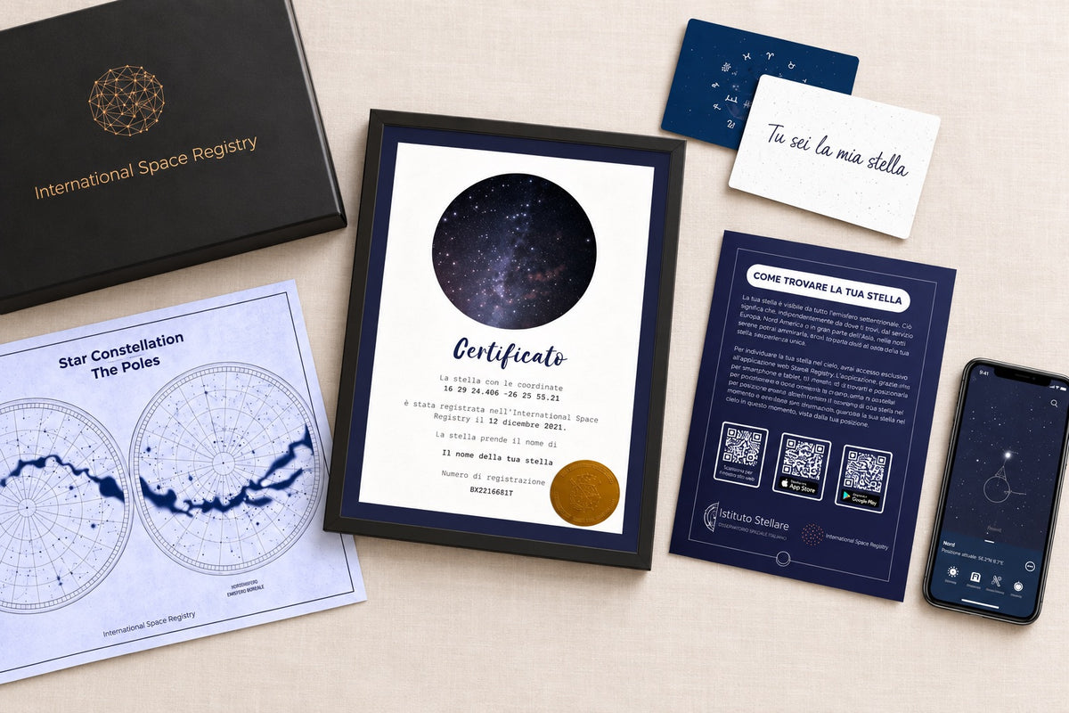 Set Istituto Stellare con certificato, mappa celeste e app
